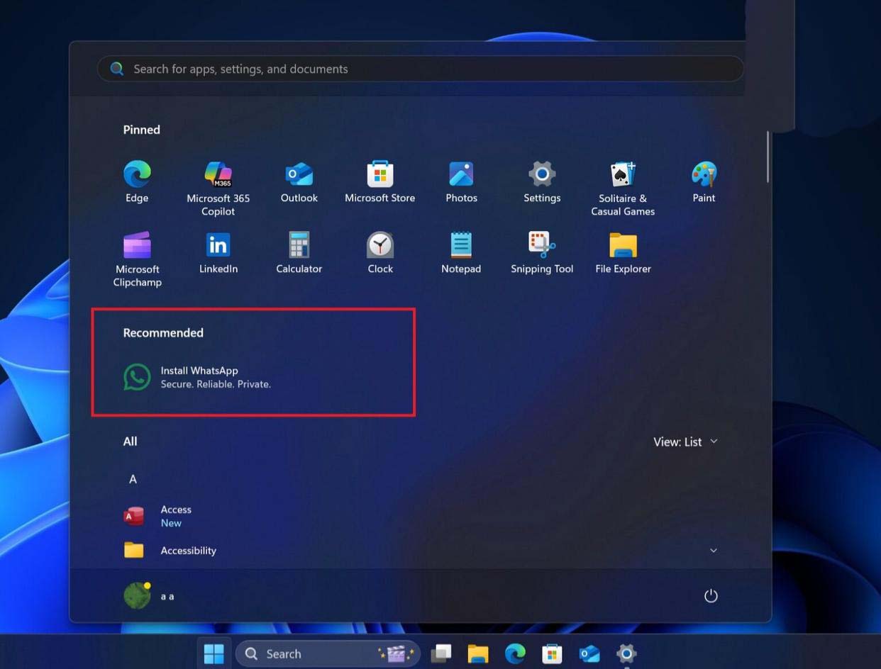 Win11 24H2怎么关闭开始菜单中的推荐栏?